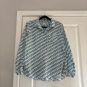 Liz Claiborne Women’s Blue Bird Patterned Cotton Shirt